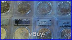 31 + 1 coin 1986 to 2016 American Silver Eagle complete set. Graded by PCGS