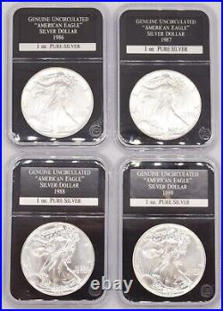 34 x Coin 1oz Silver Uncirculated Slabbed USA American Eagle $1 1 986 2021