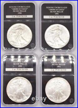 34 x Coin 1oz Silver Uncirculated Slabbed USA American Eagle $1 1 986 2021