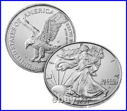 3 SEALED American Silver Eagle 2021 W One Ounce Silver Uncirculated Coins 21EGN