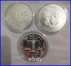 3x1oz Fine Silver 999 American Coins Bullion