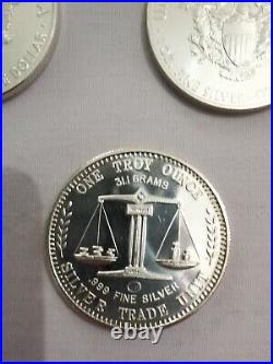 3x1oz Fine Silver 999 American Coins Bullion