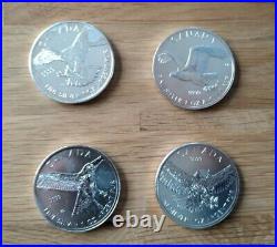 4 x 1oz Canadian Birds of Prey silver coins set FALCON EAGLE HAWK OWL