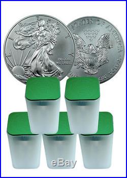 5 Rolls of 20 (100 Coins) 2016 1 Troy Oz American Silver Eagle Coin SKU38290