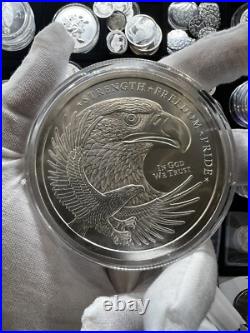 5 oz. 999 Fine Silver Double Eagle Round Strength, Freedom, & Pride In Capsule 5 oz. 999 Fine Silver Double Eagle Round Strength, Freedom, & Pride In Capsule