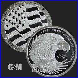 5 x 1 oz Silver Eagle Round? . 999 Fine Silver Flag Eagle GSM BUY MORE & SAVE