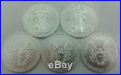 5 x 1oz Silver 2016 American Eagle Bullion Coins