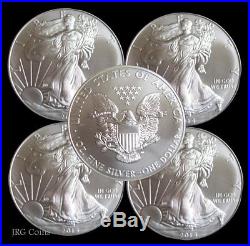 5 x 1oz Silver 2017 American Eagle Bullion Coins