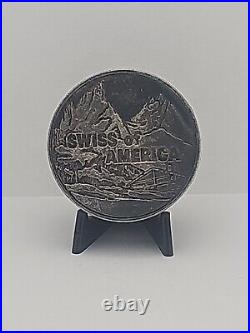 5oz Silver Round. 999 Silver Swiss of America Heraldic Eagle #0448