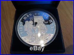 5oz silver medal- Apollo 11! 1989, 20th Anniv. Moonlanding, with case+coa, Eagle