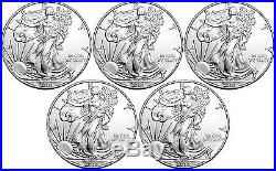 5x 2016 1 oz American Silver Eagle. 999 Fine Silver Bullion Coins MINT