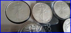 7x 1 oz. 999 SilAmerican Silver Eagles All UNC. ALL different dates 1994 to 2014