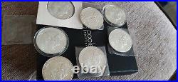 7x 1 oz. 999 SilAmerican Silver Eagles All UNC. ALL different dates 1994 to 2014