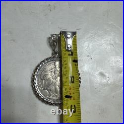 925 Sterling Silver Rope Pendant Silver Dollar American Eagle Coin 925 Sterling Silver Rope Pendant Silver Dollar American Eagle Coin