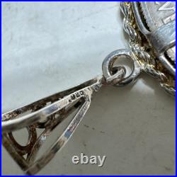 925 Sterling Silver Rope Pendant Silver Dollar American Eagle Coin 925 Sterling Silver Rope Pendant Silver Dollar American Eagle Coin