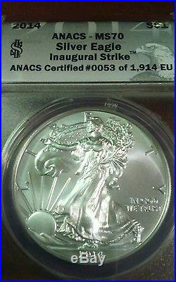ABSOLUTELY PERFECT No. 53 of 1914 Certified 2014 MS70 Silver Eagle (RARE)
