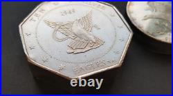 AMERICAN 1969 WALLA WALLA WASH 10oz & 5oz SILVER EAGLES 0.999 FINE SILVER COINS