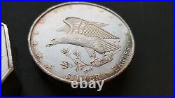 AMERICAN 1969 WALLA WALLA WASH 10oz & 5oz SILVER EAGLES 0.999 FINE SILVER COINS