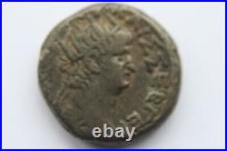 ANCIENT ROMAN EGYPTIAN BILLON SILVER TETRADRACHM COIN NERO EAGLE 1st century AD