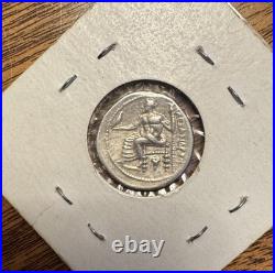Alexander the Great Drachm Ancient Greek Silver Coin 323BC Zeus Hercules Eagle