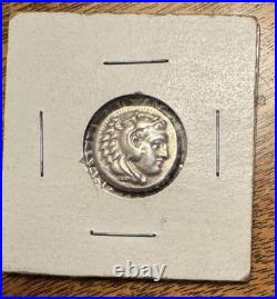 Alexander the Great Drachm Ancient Greek Silver Coin 323BC Zeus Hercules Eagle