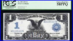 Amazing HIGH GRADE 1899 $1 BLACK EAGLE Silver Cert! PCGS 58 PPQ! FREE SHIP! 5453