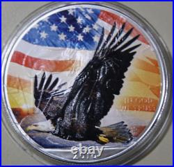 America 1oz 2010 American Silver Eagle ST-BU #F6537Bald Eagle Colored