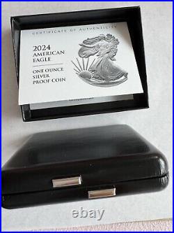 American 2024 Silver Eagle Proof 1 oz West Point Mint, with US mint CoA