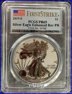 American Eagle 2019 One Ounce Silver Enhanced Reverse Proof Coin PCGS/PR69