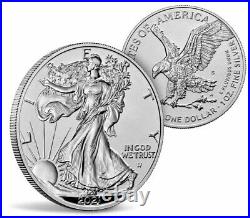 American Eagle 2021 One Ounce Silver Reverse Proof Two Coin Set In Hand