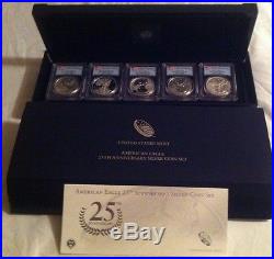 American Eagle 25th Anniversary Silver Coin Set. 999 Pure Silver PCGS Reduced