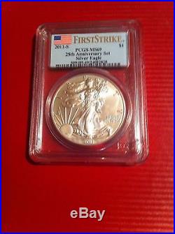 American Eagle 25th Anniversary Silver Coin Set. 999 Pure Silver PCGS Reduced