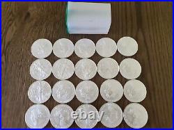 American Eagle 999 Silver 1oz Coins 2012 Full Tube of 20. New Uncirculated A