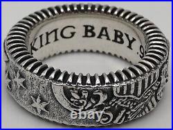 American Eagle Coin Edge Wide Band USA King Baby 925 Sterling Silver Size 10.5