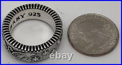 American Eagle Coin Edge Wide Band USA King Baby 925 Sterling Silver Size 10.5