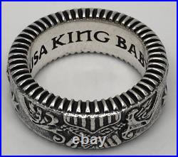 American Eagle Coin Edge Wide Band USA King Baby 925 Sterling Silver Size 10.5