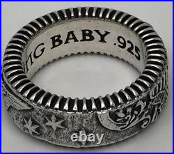 American Eagle Coin Edge Wide Band USA King Baby 925 Sterling Silver Size 10.5