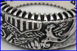 American Eagle Coin Edge Wide Band USA King Baby 925 Sterling Silver Size 10.5