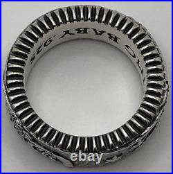 American Eagle Coin Edge Wide Band USA King Baby 925 Sterling Silver Size 10.5