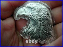American Eagle Shaped Silver Antiqued 1 Oz Coin 5000 Francs Chad 2022