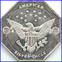 American Royal Mint 10 oz Octagon. 999 Fine Silver American Eagle $100