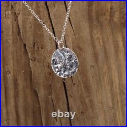 Ancient Coin Griffin Pendant Neckllace Sterling Silver Dragon Eagle Bird Wales Ancient Coin Griffin Pendant Neckllace Sterling Silver Dragon Eagle Bird Wales