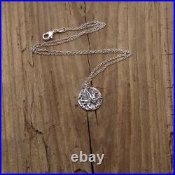 Ancient Coin Griffin Pendant Neckllace Sterling Silver Dragon Eagle Bird Wales Ancient Coin Griffin Pendant Neckllace Sterling Silver Dragon Eagle Bird Wales