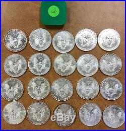 BJSTAMPS 1994 Silver American Eagle BU Uncirculated Roll of 20 in mint tube