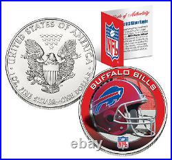 BUFFALO BILLS 1 Oz American Silver Eagle $1 US Coin Colorized NFL LICENSED