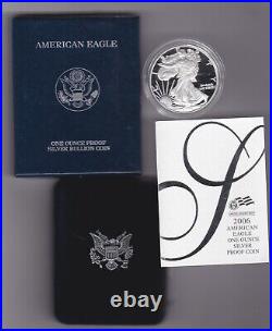 Boxed 2006 W West Point Mint USA Silver Proof One Ounce Eagle $1 Coin Mint