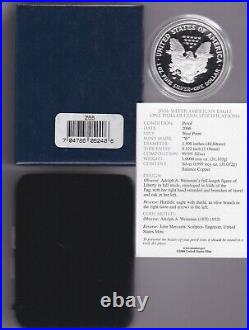 Boxed 2006 W West Point Mint USA Silver Proof One Ounce Eagle $1 Coin Mint