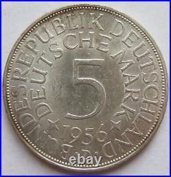 Coin Frg Silver Eagle 5 German Mark 1956 D IN