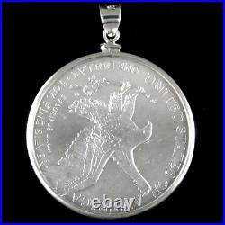 Coin Pendant 2024 1 oz. BU American Silver Eagle Dollar Sterling Silver Bezel Coin Pendant 2024 1 oz. BU American Silver Eagle Dollar Sterling Silver Bezel