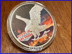 Colorized 2024 American Silver Eagle Las Vegas design In Capsule- 1oz Silver